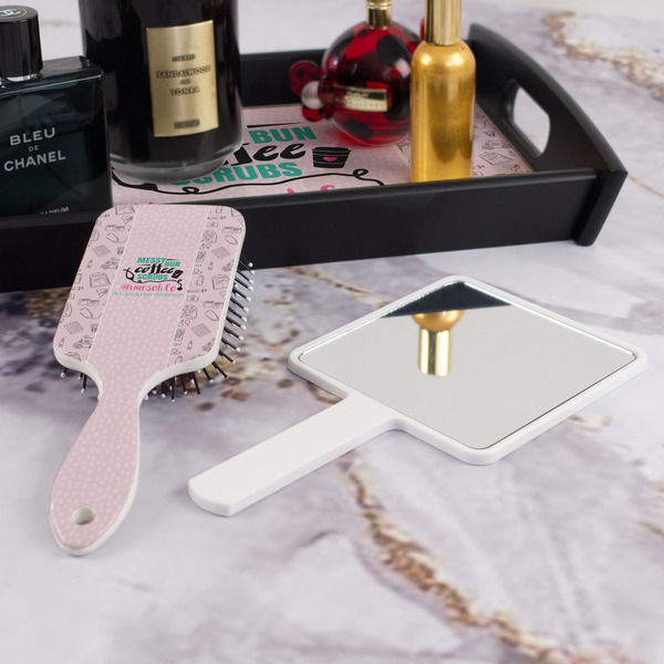 Nursing Quotes Hair Brush - With Hand Mirror