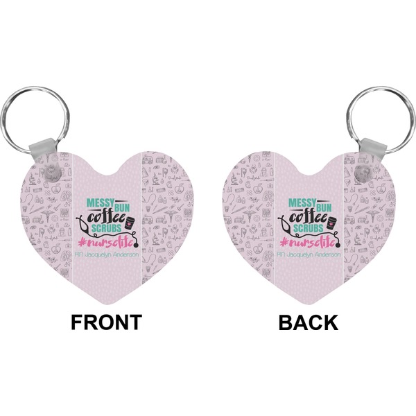 Nursing Quotes Heart Keychain (Front + Back)