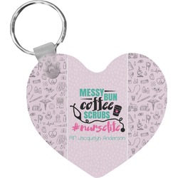 Nursing Quotes Heart Plastic Keychain w/ Name or Text