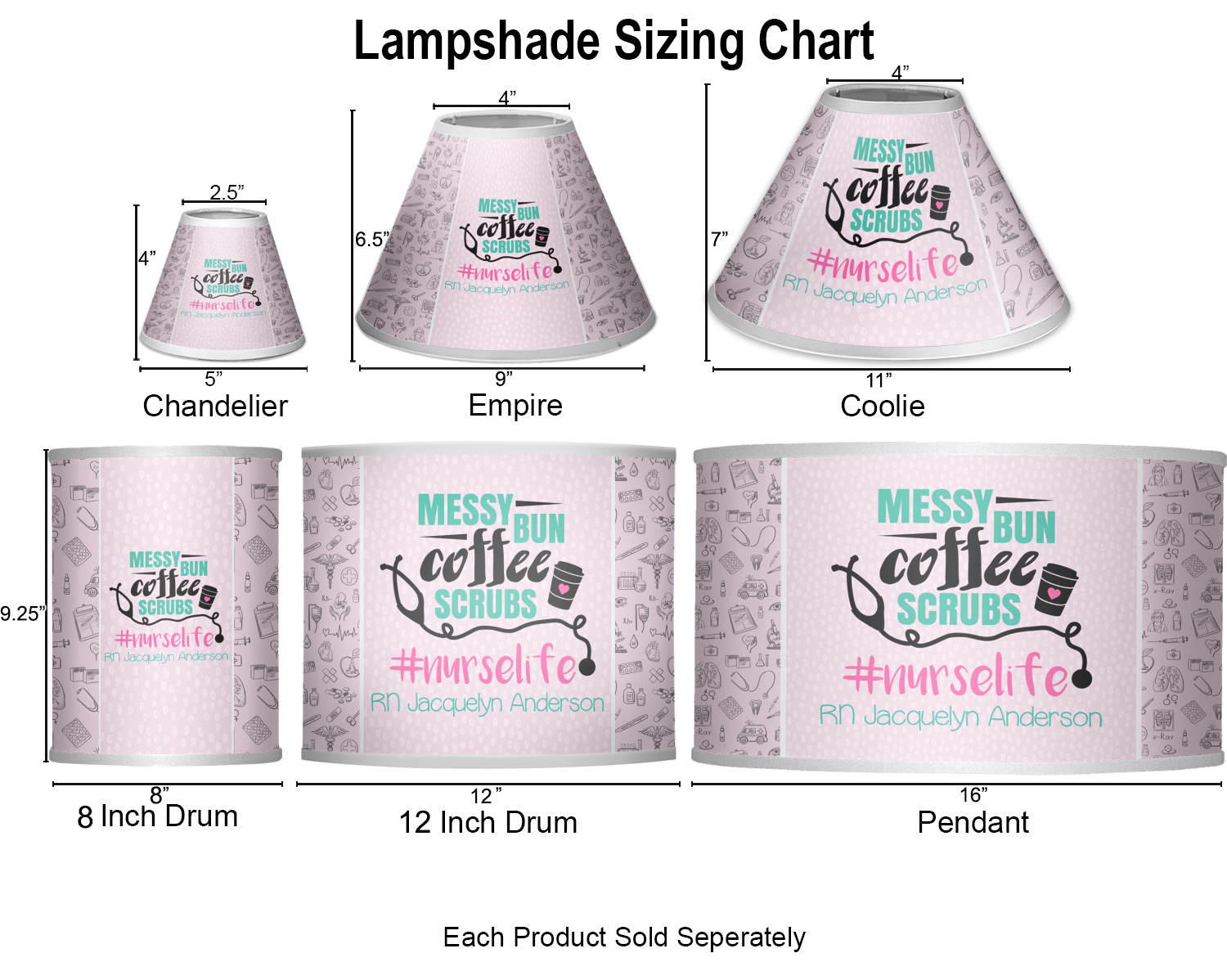 Nursing Quotes 7" Drum Lamp with Shade (Personalized) YouCustomizeIt