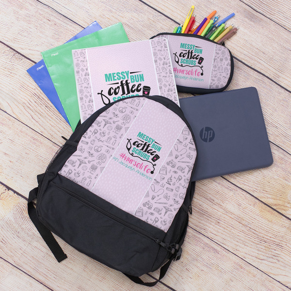 Nursing Quotes Large Backpack - Black - With Stuff