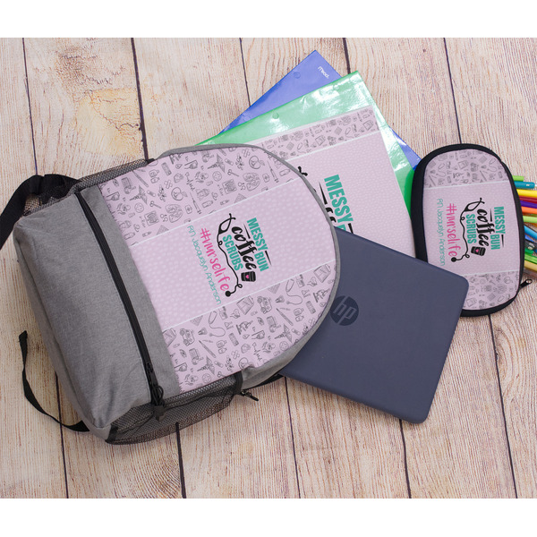 Nursing Quotes Large Backpack - Gray - With Stuff