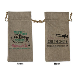 Nursing Quotes Large Burlap Gift Bag - Front & Back (Personalized)