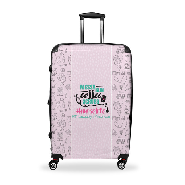 Custom Nursing Quotes Suitcase - 28" Large - Checked w/ Name or Text