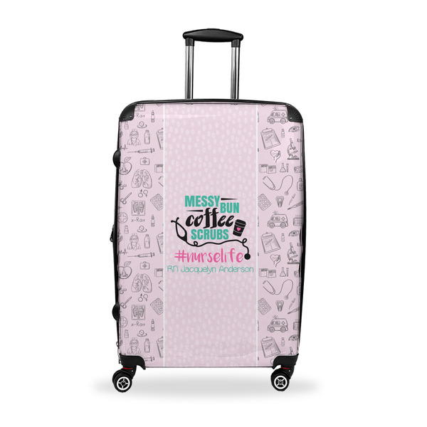 Custom Nursing Quotes Suitcase - 28" Large - Checked w/ Name or Text