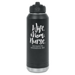 Nursing Quotes Water Bottle - Laser Engraved - Front (Personalized)
