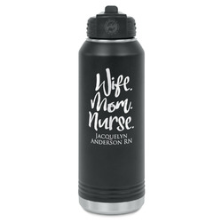 Nursing Quotes Water Bottle - Laser Engraved - Front (Personalized)