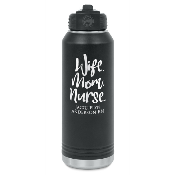 Custom Nursing Quotes Water Bottles - Laser Engraved - Front & Back (Personalized)