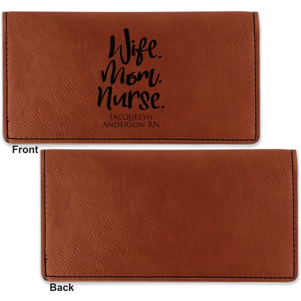 Nursing Quotes Leather Checkbook Holder Front and Back Single Sided - Apvl