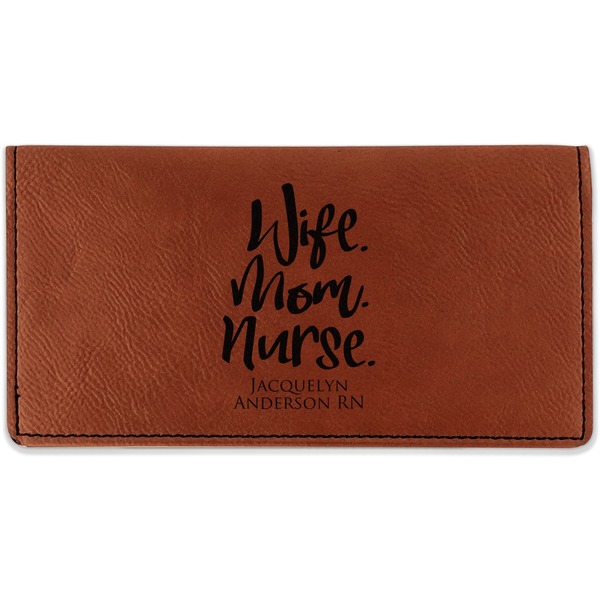 Custom Nursing Quotes Leatherette Checkbook Holder - Double Sided (Personalized)