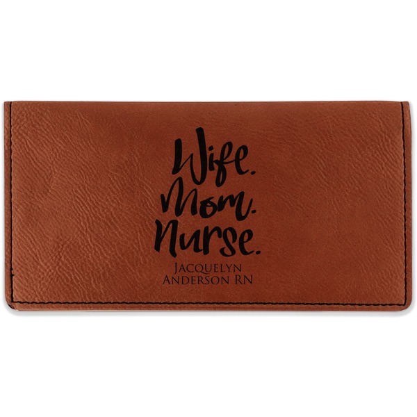 Custom Nursing Quotes Leatherette Checkbook Holder (Personalized)