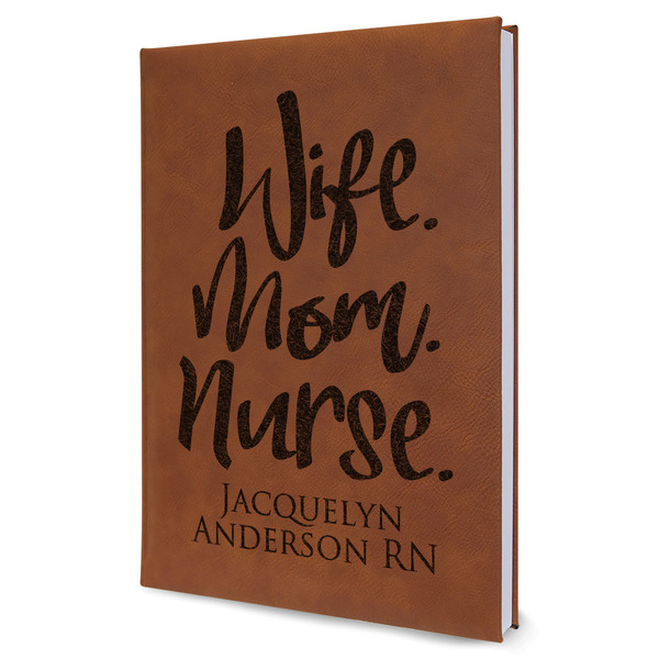 Custom Nursing Quotes Leatherette Journal - Large - Single Sided (Personalized)