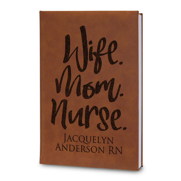 Custom Nursing Quotes Leatherette Journal - Large - Double Sided (Personalized)