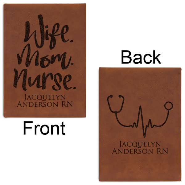Nursing Quotes Leatherette Journals - Large - Double Sided - Front & Back View