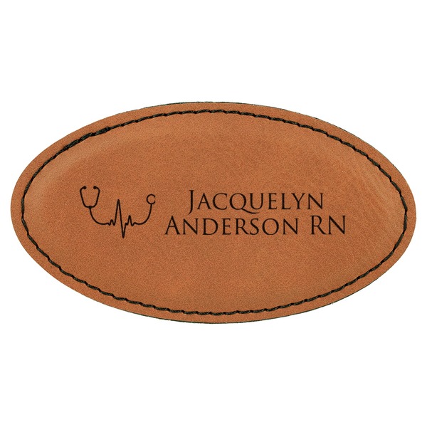 Custom Nursing Quotes Leatherette Oval Name Badge with Magnet (Personalized)