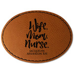 Nursing Quotes Faux Leather Iron On Patch - Oval (Personalized)