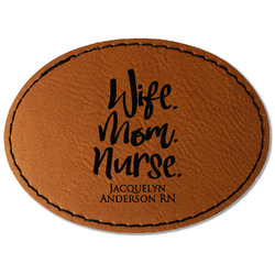 Nursing Quotes Faux Leather Iron On Patch - Oval (Personalized)
