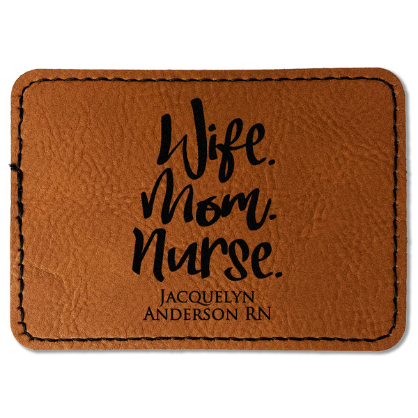 Custom Nursing Quotes Faux Leather Iron On Patch - Rectangle (Personalized)
