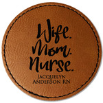 Nursing Quotes Faux Leather Iron On Patch - Round (Personalized)