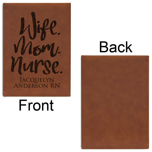 Nursing Quotes Leatherette Sketchbooks - Large - Single Sided - Front & Back View