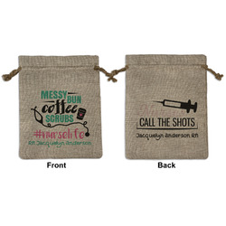 Nursing Quotes Medium Burlap Gift Bag - Front & Back (Personalized)