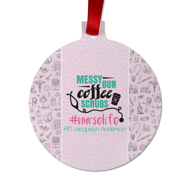 Custom Nursing Quotes Metal Ball Ornament - Double Sided w/ Name or Text