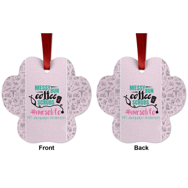 Nursing Quotes Metal Paw Ornament - Front and Back