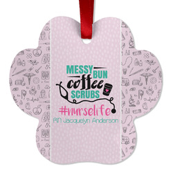 Nursing Quotes Metal Paw Ornament - Double Sided w/ Name or Text