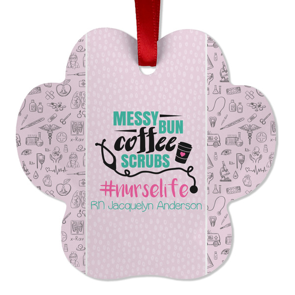 Custom Nursing Quotes Metal Paw Ornament - Double Sided w/ Name or Text