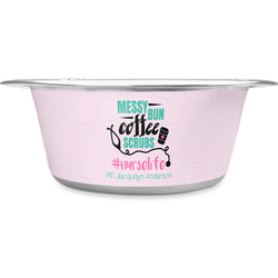 Nursing Quotes Stainless Steel Dog Bowl - Large (Personalized)