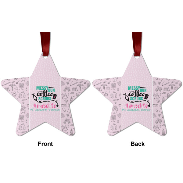 Nursing Quotes Metal Star Ornament - Front and Back