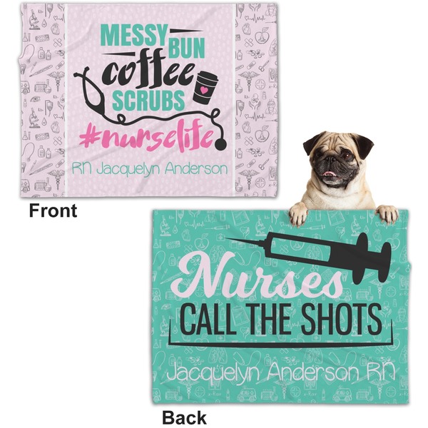 Nursing Quotes Microfleece Dog Blanket - Regular - Front & Back