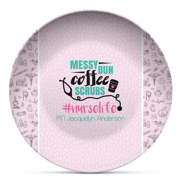Custom Nursing Quotes Microwave Safe Plastic Plate - Composite Polymer (Personalized)