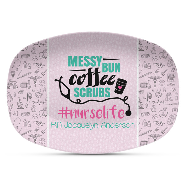 Custom Nursing Quotes Plastic Platter - Microwave & Oven Safe Composite Polymer (Personalized)