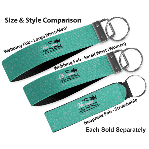 Nursing Quotes Multiple Key Ring comparison sizes