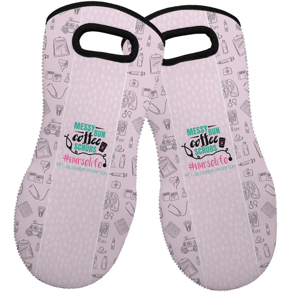 Custom Nursing Quotes Neoprene Oven Mitts - Set of 2 w/ Name or Text