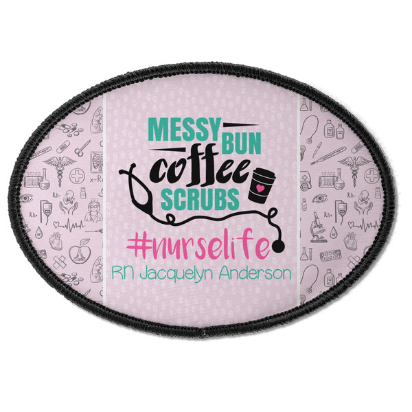 Custom Nursing Quotes Iron On Oval Patch w/ Name or Text