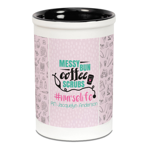 Custom Nursing Quotes Ceramic Pencil Holders - Black