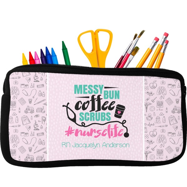 Custom Nursing Quotes Neoprene Pencil Case - Small w/ Name or Text