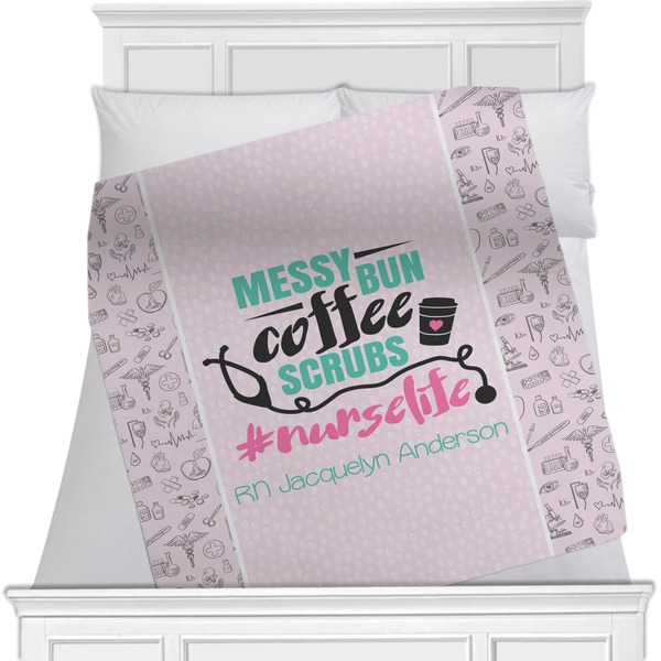 Custom Nursing Quotes Minky Blanket - Toddler / Throw - 60"x50" - Single Sided (Personalized)