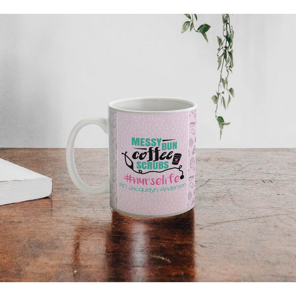 Nursing Quotes Personalized Coffee Mug - Lifestyle
