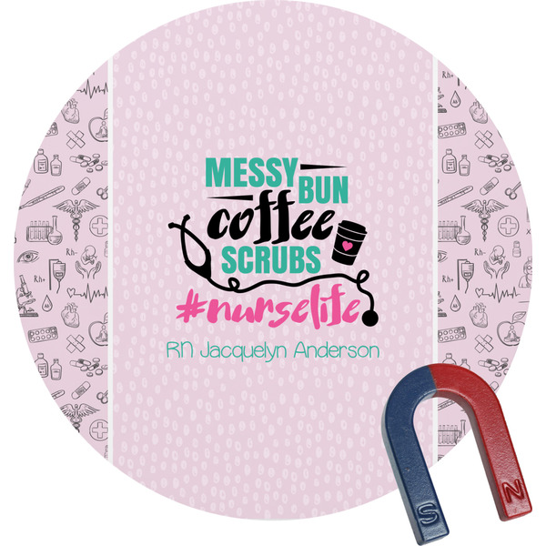 Custom Nursing Quotes Round Fridge Magnet (Personalized)
