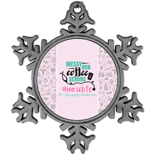 Custom Nursing Quotes Vintage Snowflake Ornament (Personalized)