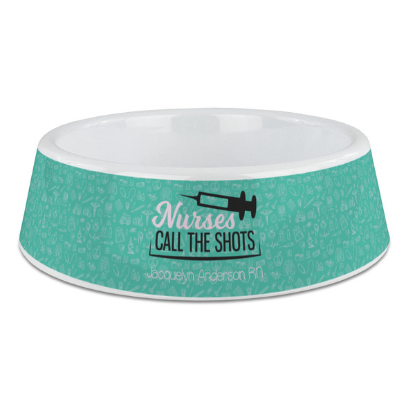 Custom Nursing Quotes Plastic Dog Bowl - Large (Personalized)