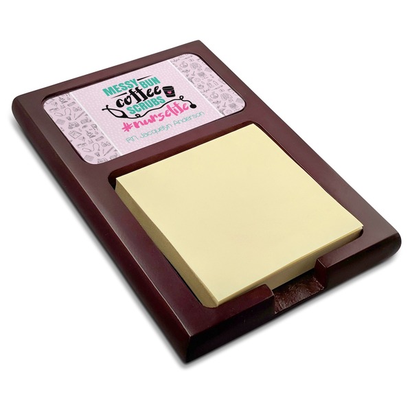 Custom Nursing Quotes Red Mahogany Sticky Note Holder (Personalized)