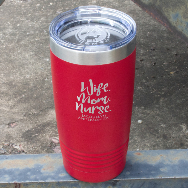 Nursing Quotes Red Polar Camel Tumbler - 20oz - Angled