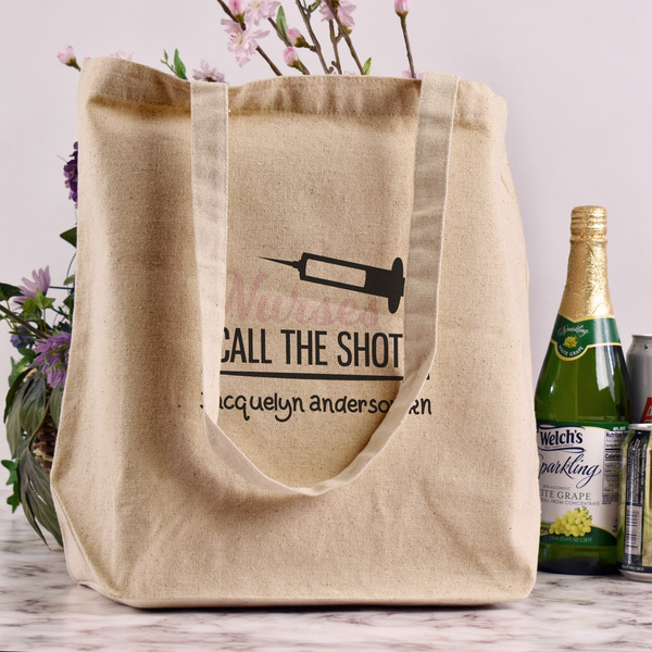 Nursing Quotes Reusable Cotton Grocery Bag - In Context