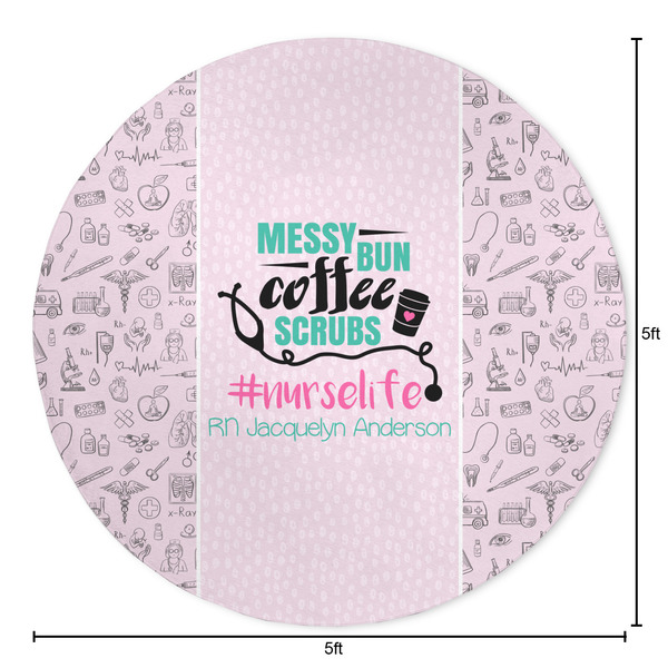 Nursing Quotes Round Area Rug - Size