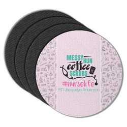 Nursing Quotes Round Rubber Backed Coasters - Set of 4 (Personalized)