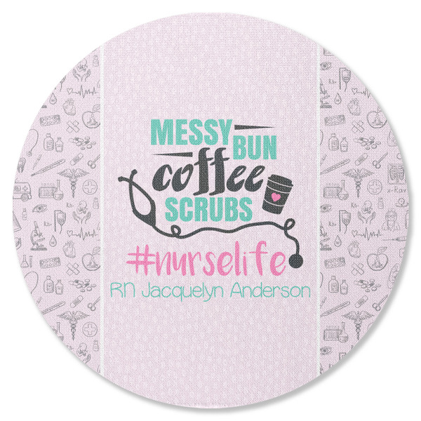 Custom Nursing Quotes Round Rubber Backed Coaster (Personalized)